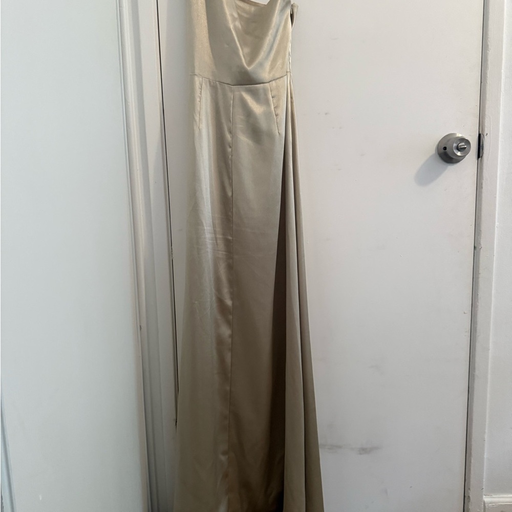 Birdy Grey One-Shoulder Gold Evening Dress - Picture 7 of 7